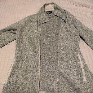 Patagonia Heathered Gray Sweater Fleece Jacket